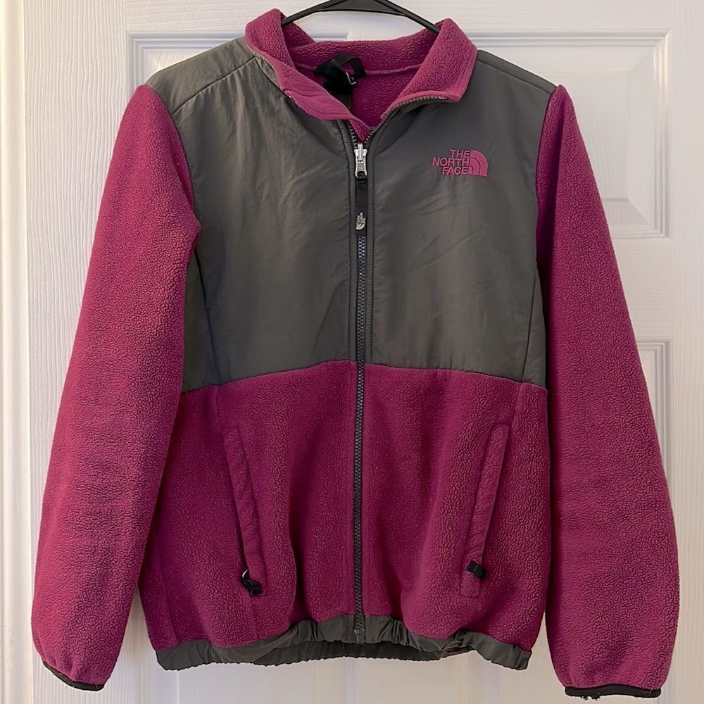 The North Face Kids Pink and Gray Fleece Jacket